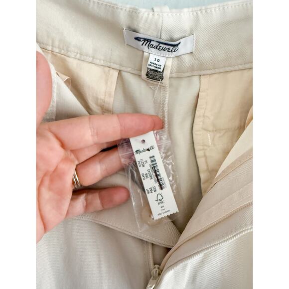 Madewell | NWT Slouchy Straight Pants in Drapey Twill in Muted Stone | Sz 10 - Picture 6 of 8